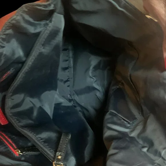 Tommy Hilfiger, Large, Black, T H Motif, Cloth Tote, Chain Handle - Picture 3 of 16